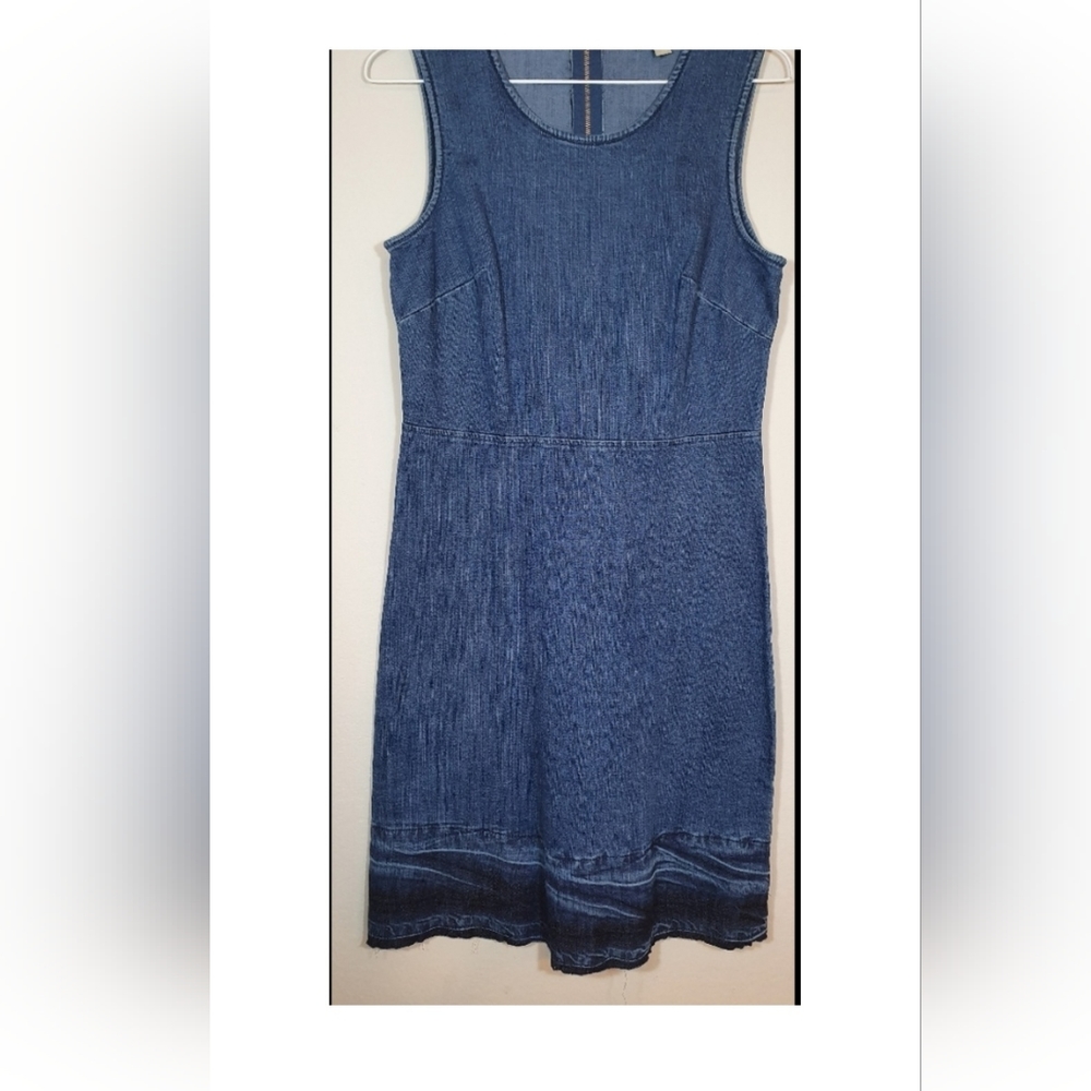 Hope and Harlow Denim dress raw hem